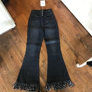 vintage wash flare jeans